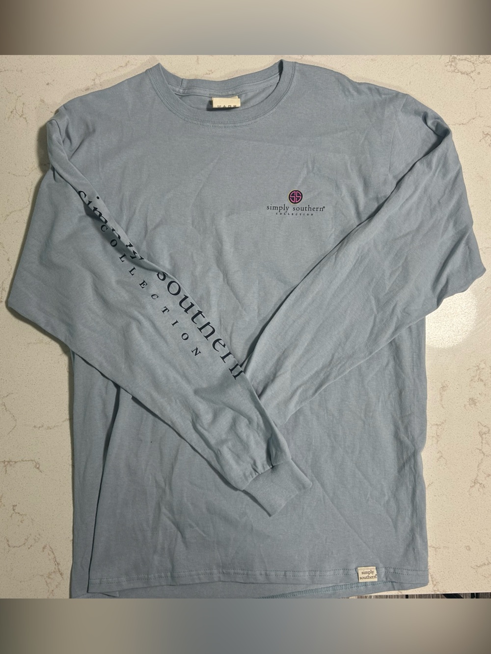 Simply Southern Light Blue Long Sleeve Logo Tee
